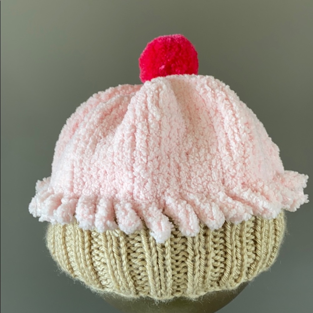 Pink cupcake knit hat!  Brand new. USA made!